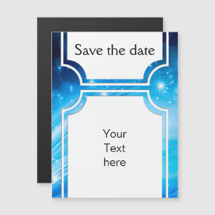 Northern Light Stars blue + your text & ideas Magnetic Invitation