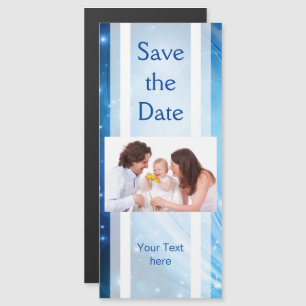 Northern Light Stars blue + your text & ideas Magnetic Invitation