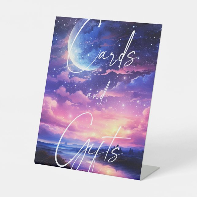 Northern Light Wedding Cards & Gifts Pedestal Sign (Front)