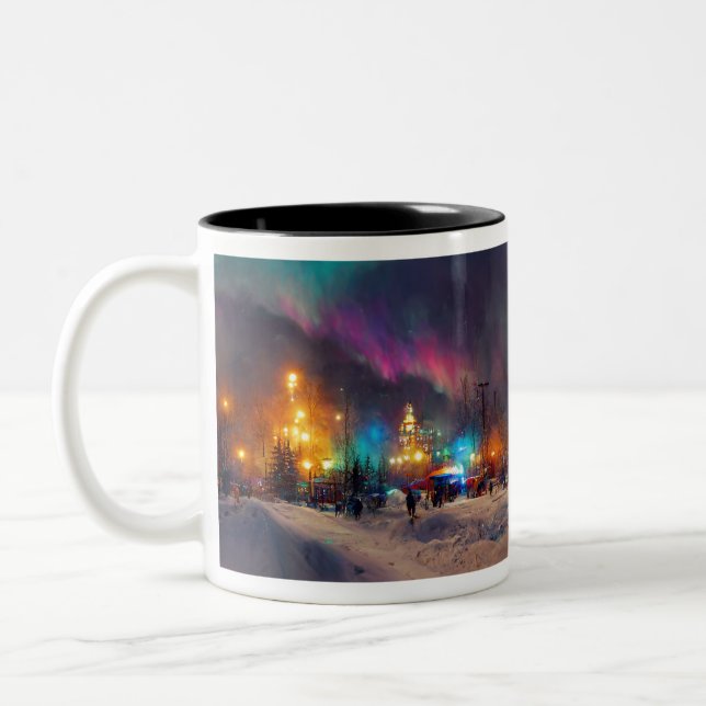 Northern Lights 003 Two-Tone Coffee Mug (Left)