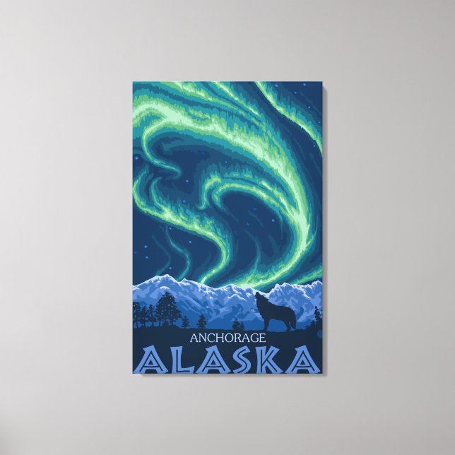 Northern Lights - Anchorage, Alaska Canvas Print (Front)