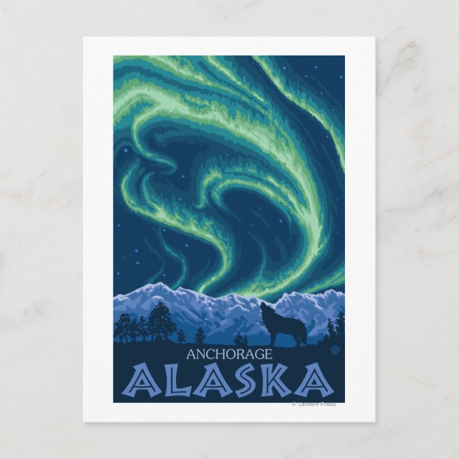 Northern Lights - Anchorage, Alaska Postcard (Front)