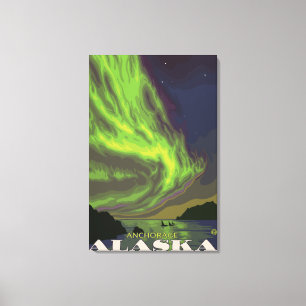 Northern Lights and Orcas - Anchorage, Alaska Canvas Print