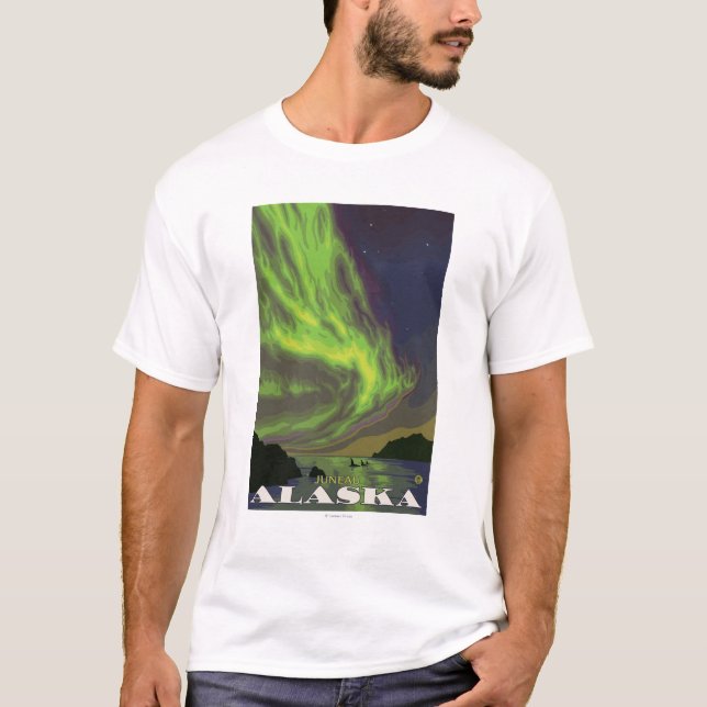 Northern Lights and Orcas - Juneau, Alaska T-Shirt (Front)