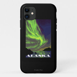 Northern Lights and Orcas Vintage Travel iPhone 11 Case