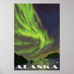 Northern Lights and Orcas - Yukon, Alaska Poster