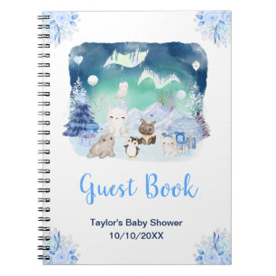 Northern Lights Animals Baby Shower Guest Book