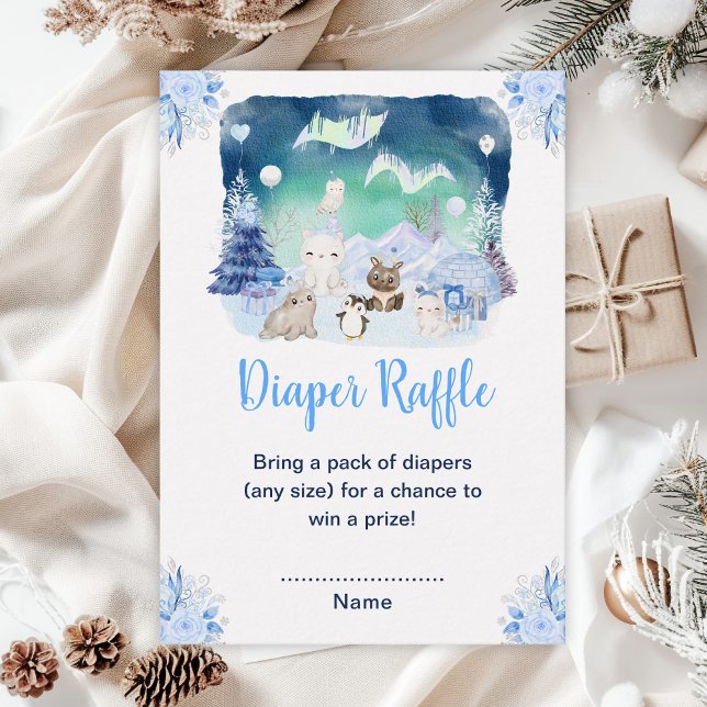 Northern Lights Arctic Animals Diaper Raffle Enclosure Card (Creator Uploaded)
