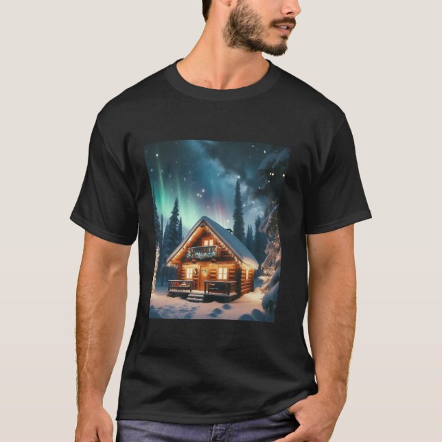 Northern Lights Arctic Christmas Magical Lights in T-Shirt (Front)