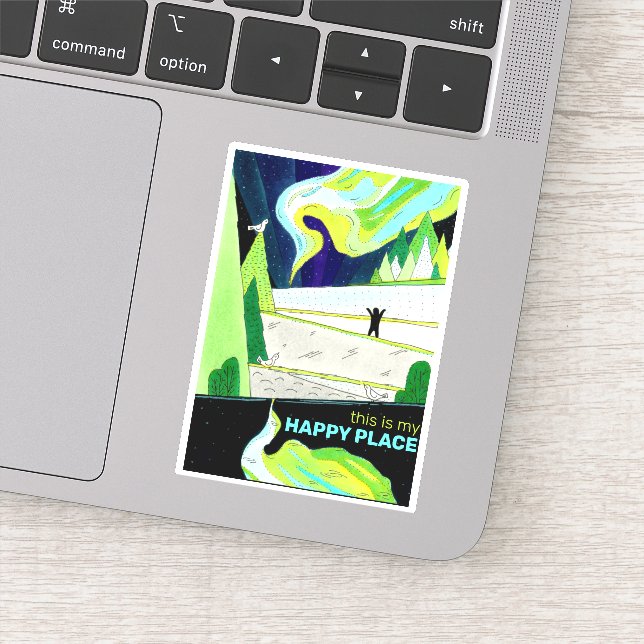 Northern Lights Art This is my Happy Place (Detail)