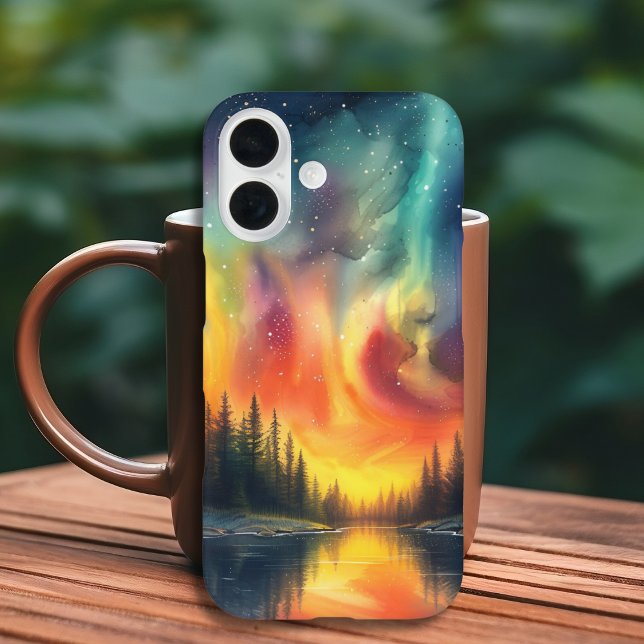 Northern Lights At The Lake Stars Case-Mate iPhone Case (Creator Uploaded)