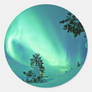 Northern Lights at Winter Classic Round Sticker