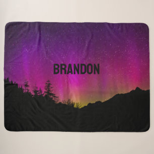 Northern Lights Aurora Borealis Alaska Sherpa Blanket