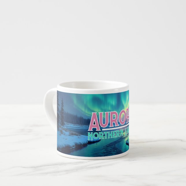 Northern Lights Aurora Borealis Espresso Cup (Front Left)
