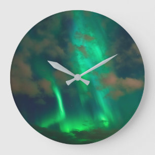 Northern Lights, Aurora Borealis Large Clock