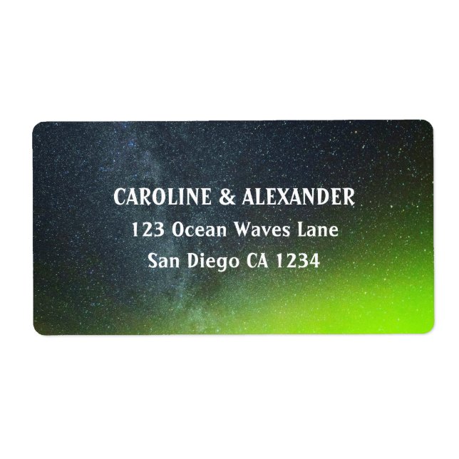 Northern Lights Aurora Borealis Night Sky Wedding (Front)