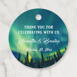 Northern Lights Aurora Borealis Night Sky Wedding  Favour Tags