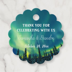 Northern Lights Aurora Borealis Night Sky Wedding Favour Tags
