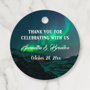 Northern Lights Aurora Borealis Night Sky Wedding Favour Tags