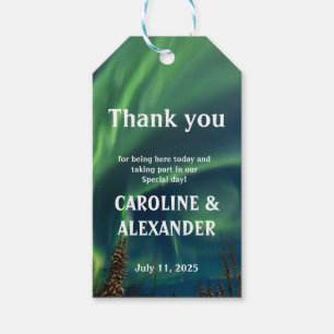 Northern Lights Aurora Borealis Night Sky Wedding Gift Tags