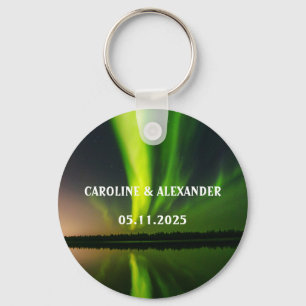 Northern Lights Aurora Borealis Night Sky Wedding  Key Ring
