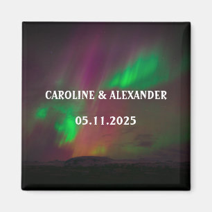 Northern Lights Aurora Borealis Night Sky Wedding  Magnet