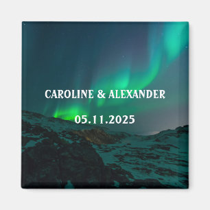 Northern Lights Aurora Borealis Night Sky Wedding  Magnet