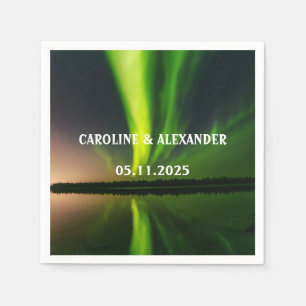 Northern Lights Aurora Borealis Night Sky Wedding  Napkin