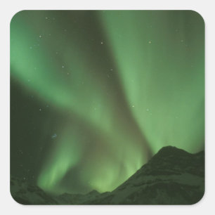 Northern lights, Aurora borealis on foothills of Square Sticker