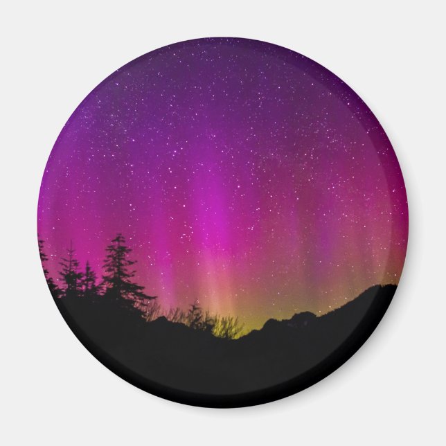 Northern Lights Aurora Borealis Starry Night Sky Magnet (Front)