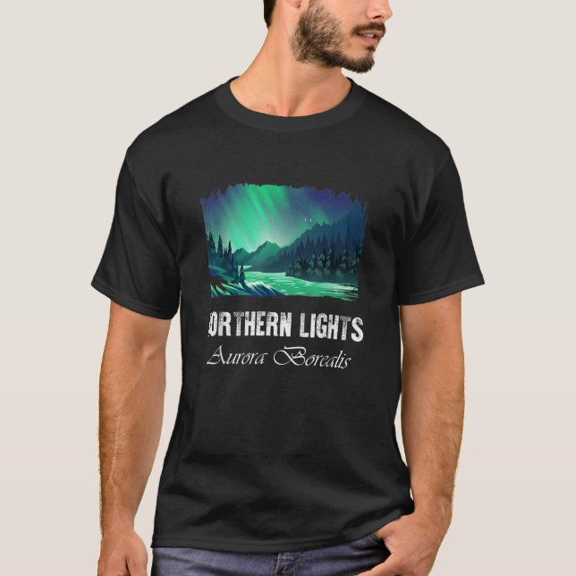 Northern Lights Aurora Borealis   T-Shirt (Front)