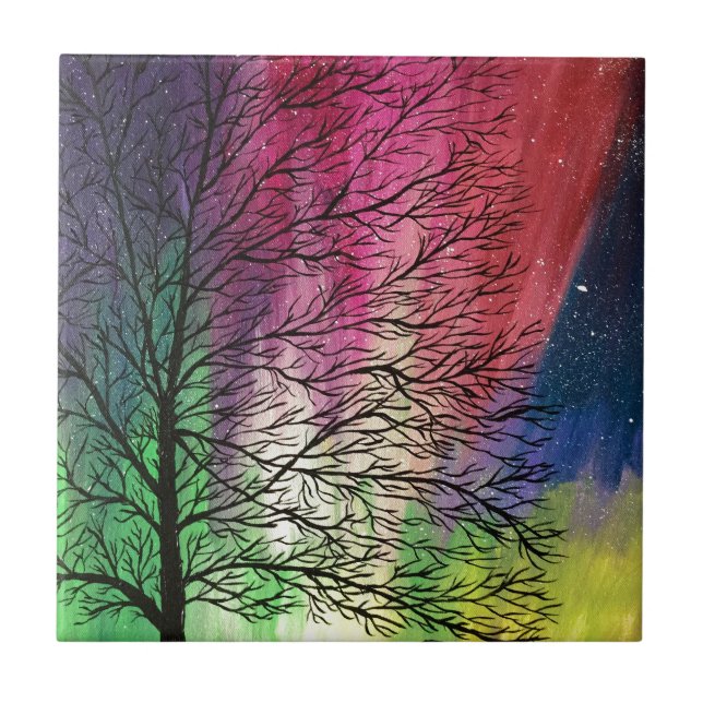 Northern Lights, Aurora Borealis Tile (Front)