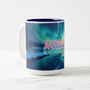 Northern Lights Aurora Borealis Two-Tone Coffee Mug