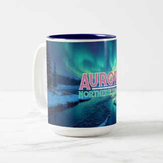 Northern Lights Aurora Borealis Two-Tone Coffee Mug