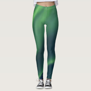 Northern Lights Aurora Borealis Yoga Pants Green