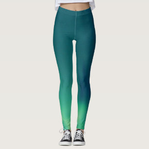 Northern Lights Aurora Borealis Yoga Pants Green