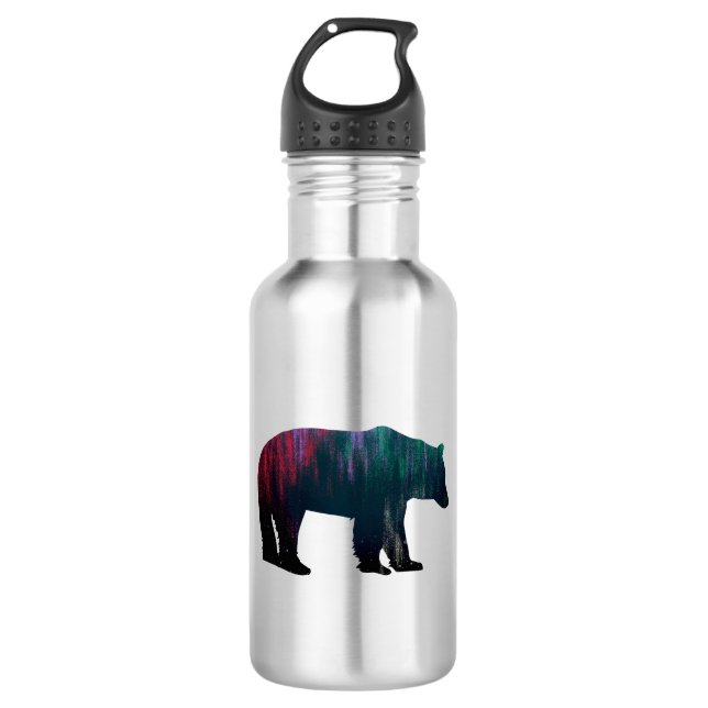 Northern Lights Bear 532 Ml Water Bottle (Front)