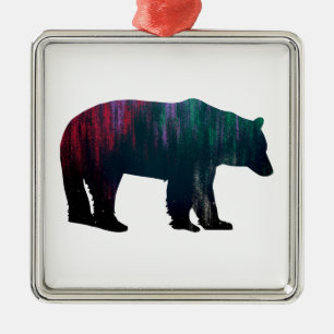 Northern Lights Bear Metal Tree Decoration