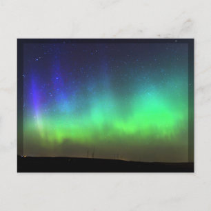 Northern Lights - black border postcard