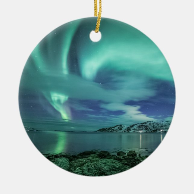 Northern Lights Ceramic Tree Decoration (Front)