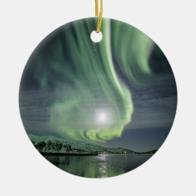 Northern Lights Ceramic Tree Decoration (Front)
