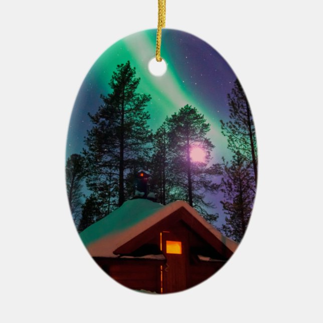 Northern Lights Ceramic Tree Decoration (Front)
