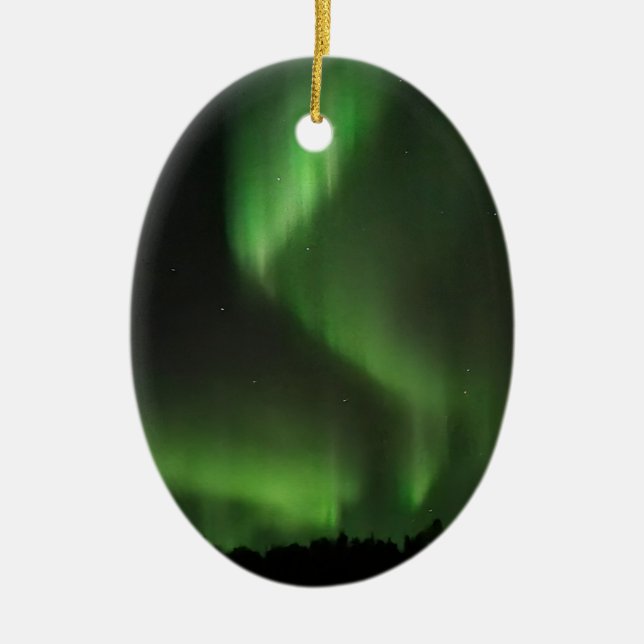 Northern Lights Ceramic Tree Decoration (Front)