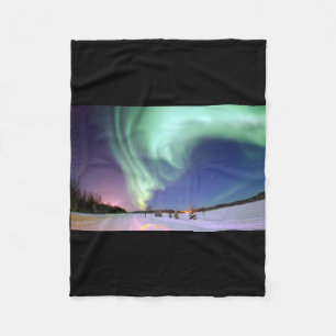 Northern Lights Chic Ribbon Of Lights Jade Glow Fleece Blanket