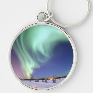 Northern Lights Chic Ribbon Of Lights Jade Glow Key Ring