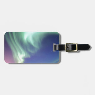 Northern Lights Chic Ribbon Of Lights Jade Glow Luggage Tag