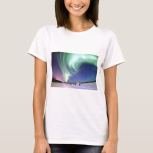 Northern Lights Chic Ribbon Of Lights Jade Glow T-Shirt