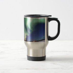 Northern Lights Chic Ribbon Of Lights Jade Glow Travel Mug
