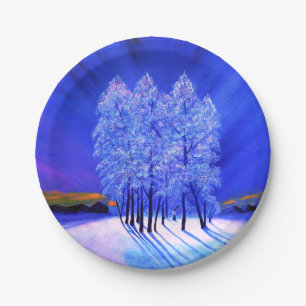 Northern Lights Christmas Paper Plate