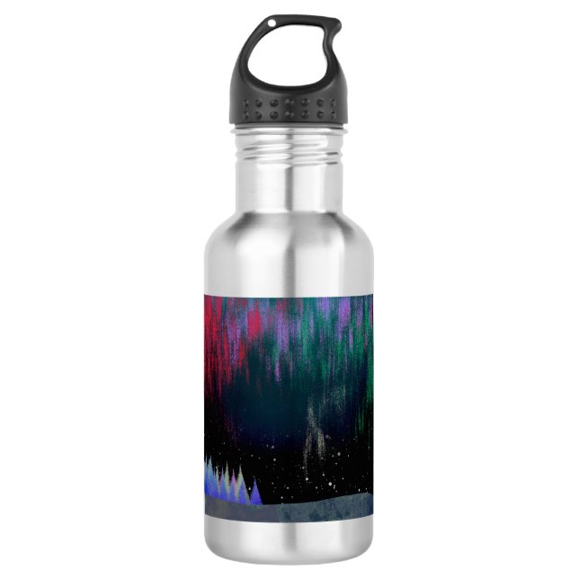 Northern Lights Contemporary Landscape 532 Ml Water Bottle (Front)